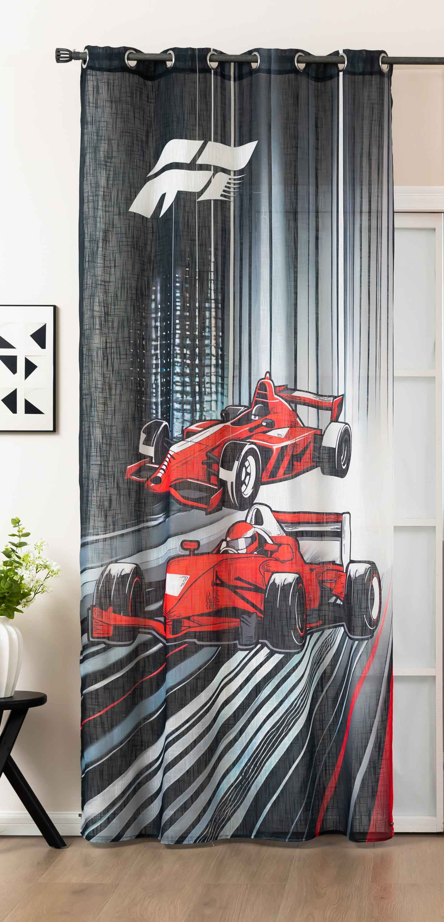 Vorhang Ösen Grobfaser »Seoul Collection« Digital Druck Ösen Gardinen Linenlook-Struktur Halbransparent Blickdicht 2024120 Racing Black Vorhang 2024120racing_black | gerdinenbox.com