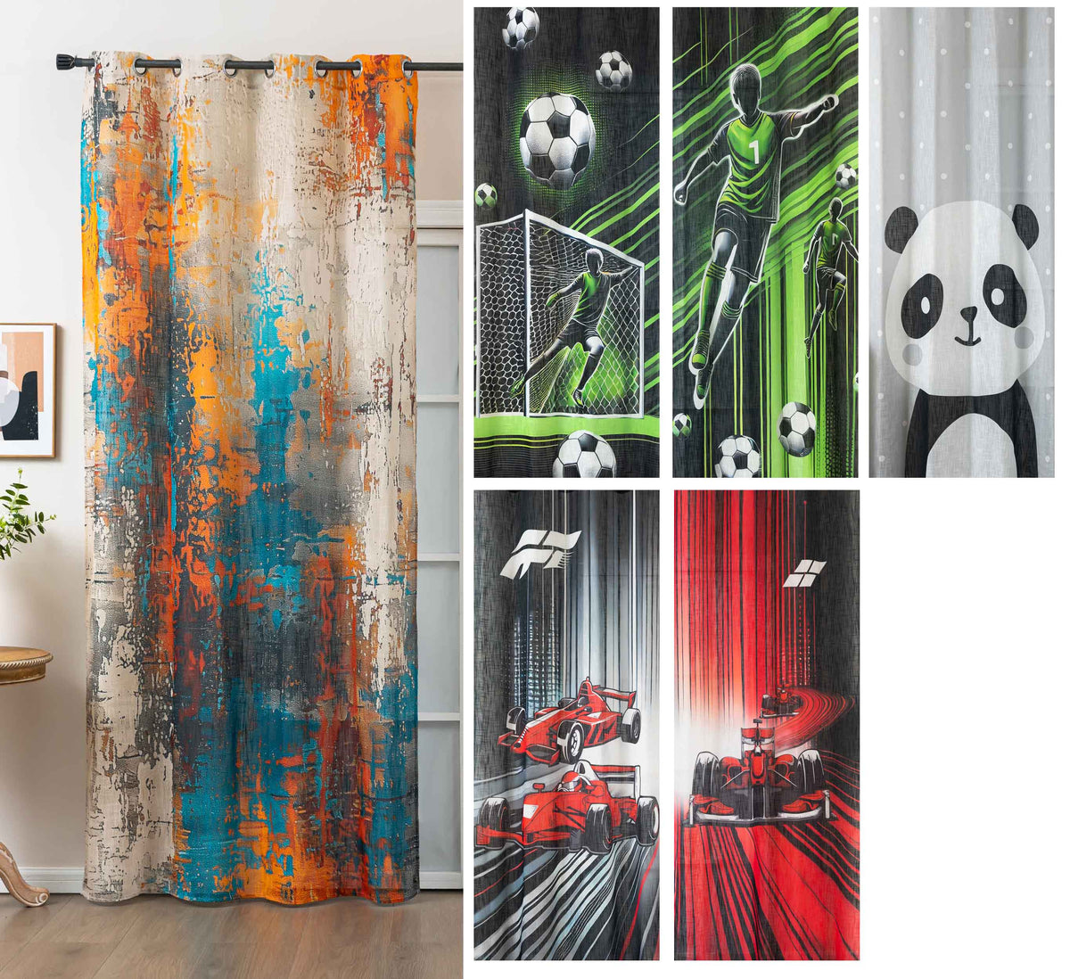 Vorhang Ösen Grobfaser »Seoul Collection« Digital Druck Ösen Gardinen Linenlook-Struktur Halbransparent Blickdicht 2024120 Vorhang 2024120var | gerdinenbox.com