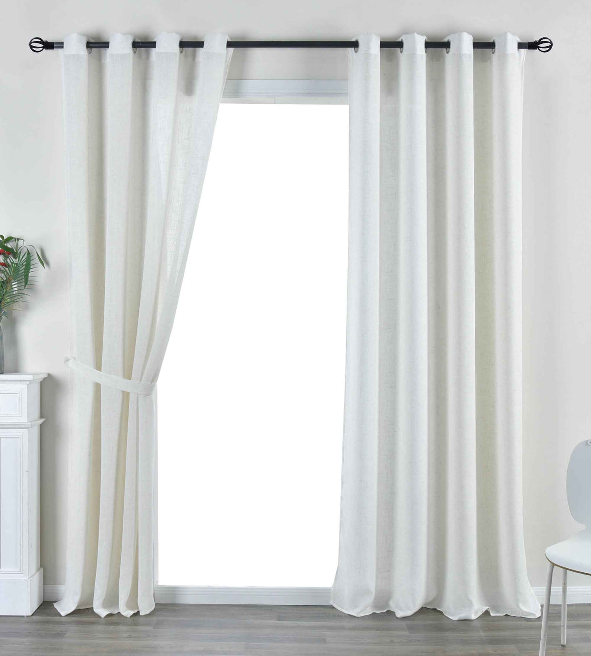 2er Set Vorhang Ösen »Essen« Cationic Raffhalter Leinenstruktur blickdicht lichtdurchlässig 210 g/m² 202430-2 Beige Vorhang Set 202430-2beige | gerdinenbox.com