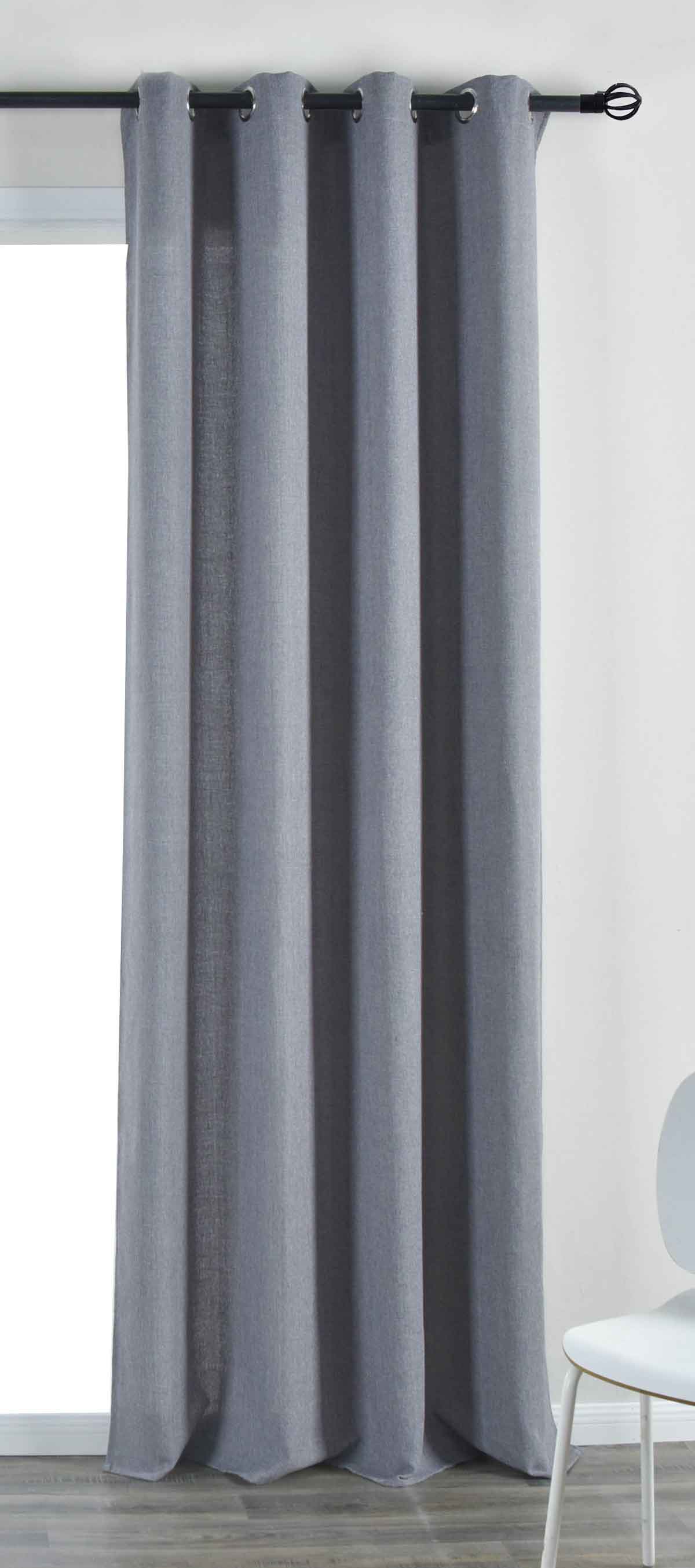 Vorhang Ösen »Essen« Cationic Raffhalter Leinenstruktur blickdicht lichtdurchlässig 210 g/m² 202430 Dunkelgrau Vorhang 202430dunkelgrau_78990321-6d9f-4750-bb8d-2db3bc3c5615 | gerdinenbox.com
