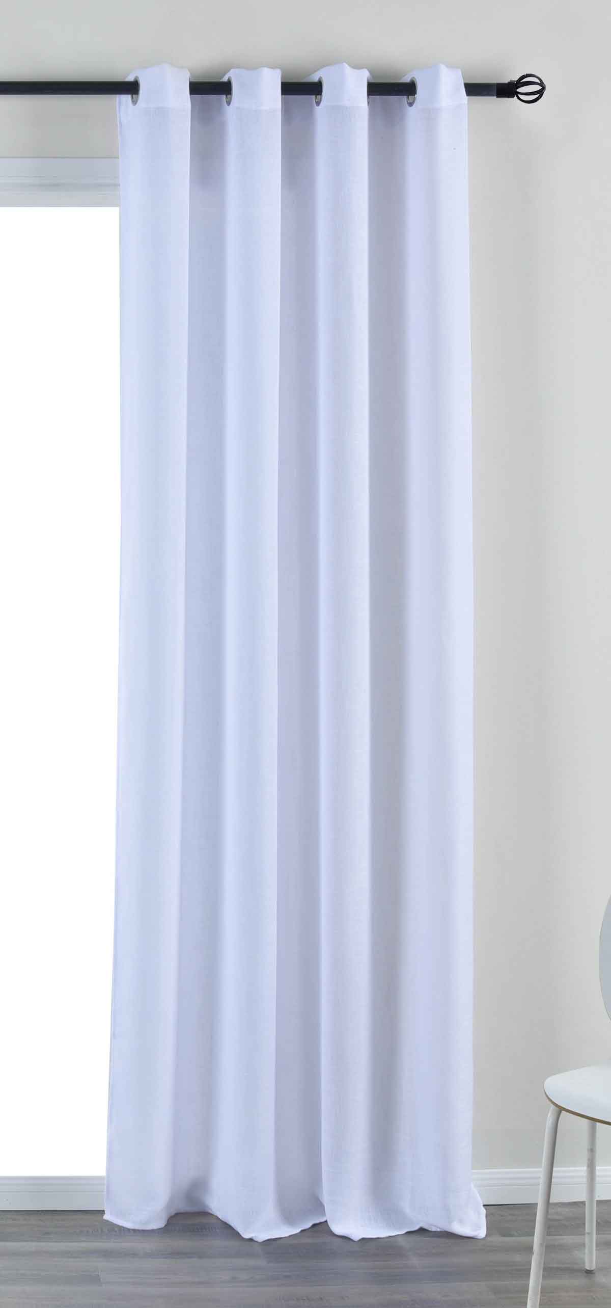 Vorhang Ösen »Essen« Cationic Raffhalter Leinenstruktur blickdicht lichtdurchlässig 210 g/m² 202430 Weiß Vorhang 202430weiss_198596d9-b7f1-4cf0-ab6d-ee5464c68fe8 | gerdinenbox.com