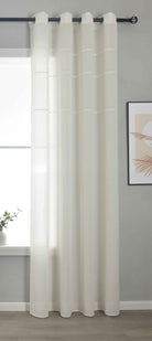 Halbtransparente Gardine mit Ösen »Leipzig« Kettenmuster lichtdurchlässig elegante Struktur 202450 Natur Gardinenschal 202450natur | gerdinenbox.com