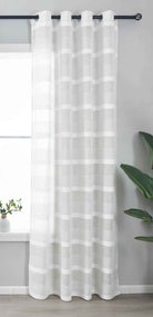 Halbtransparente Gardine mit Ösen HxB 245x140 cm Natur Meliert »Halle« Chenille Leinenbindung Lichtdurchlässig Halbtransparent 202480 Gardinenschal 202480weiss | gerdinenbox.com