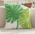 Kissenhülle »Cottbus« LxB 45x45 cm Grün Frottee-Stickerei 100% Baumwolle Monstera Blattmuster hochwertiger Leinenstoff 202490K Kissenhülle 202490Kgruen | gerdinenbox.com