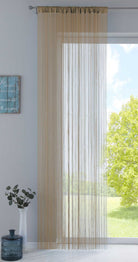Fadengardine mit Tunneldurchzug und eingenähtem Kräuselband, geeignet für Gardinenstangen und Gardinenschienen Fadenvorhang Fadenstore Raumteiler 20303CN Beige HxB 270x140 cm Fadengardine 20303CNbeige_5290e3dc-8177-44e6-aaec-c31b1131dc1f | gerdinenbox.com