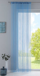 Fadengardine mit Tunneldurchzug und eingenähtem Kräuselband, geeignet für Gardinenstangen und Gardinenschienen Fadenvorhang Fadenstore Raumteiler 20303CN Blau HxB 250x140 cm Fadengardine 20303CNblau_c7319755-1dba-4f63-9754-3f90826adb16 | gerdinenbox.com