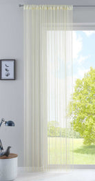 Fadengardine mit Tunneldurchzug und eingenähtem Kräuselband, geeignet für Gardinenstangen und Gardinenschienen Fadenvorhang Fadenstore Raumteiler 20303CN Creme HxB 270x140 cm Fadengardine 20303CNcreme_27660d3c-8973-4cdc-a206-8fd451228fba | gerdinenbox.com