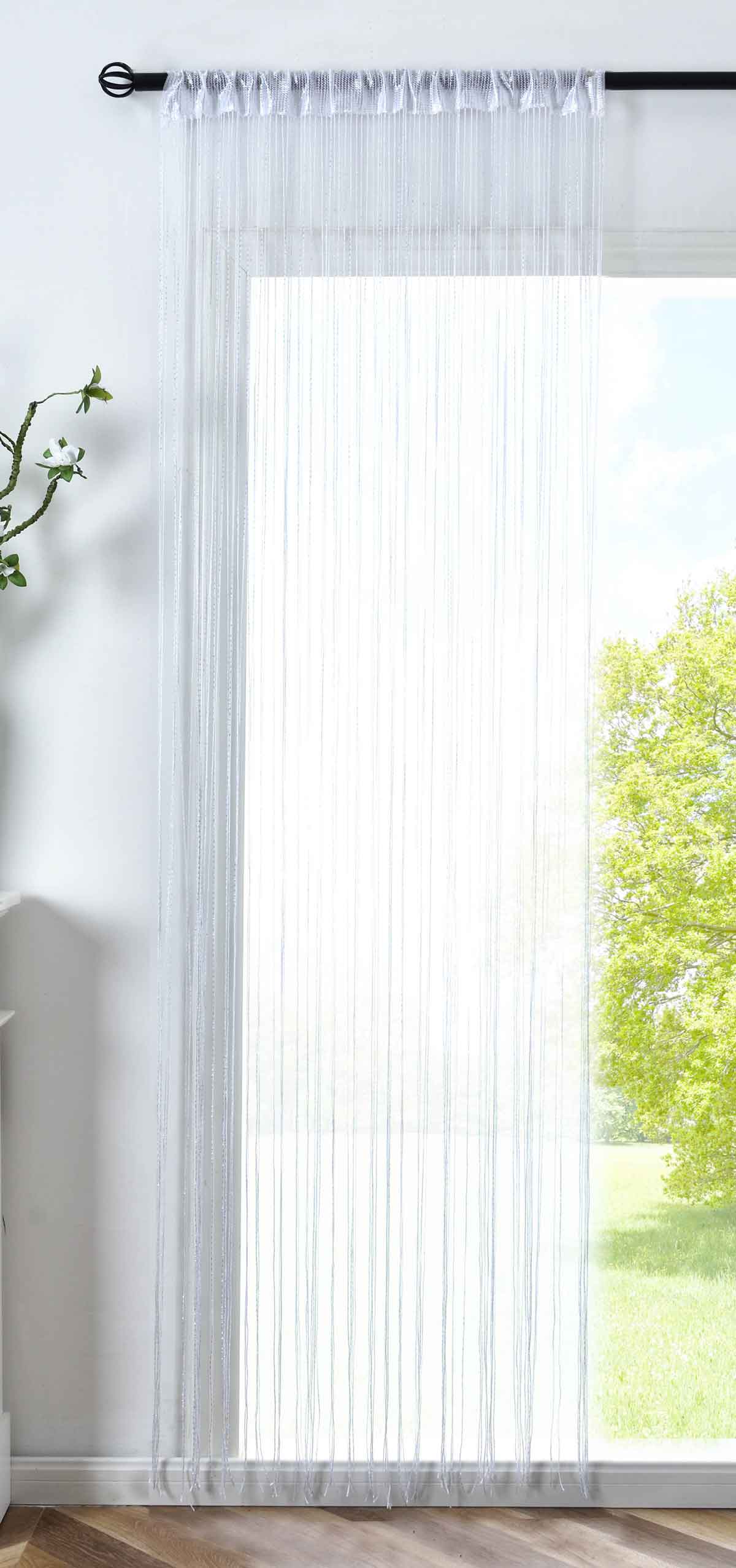 Fadengardine »Shanghai« Gardinenband Tunneldurchzug Schimmernd Vielseitig Modern Praktisch 20306 Weiß Lurex HxB 250x145 cm Fadengardine 20306weiss_lurex_f436a899-08e4-4e1e-98ae-87140f5585fe | gerdinenbox.com