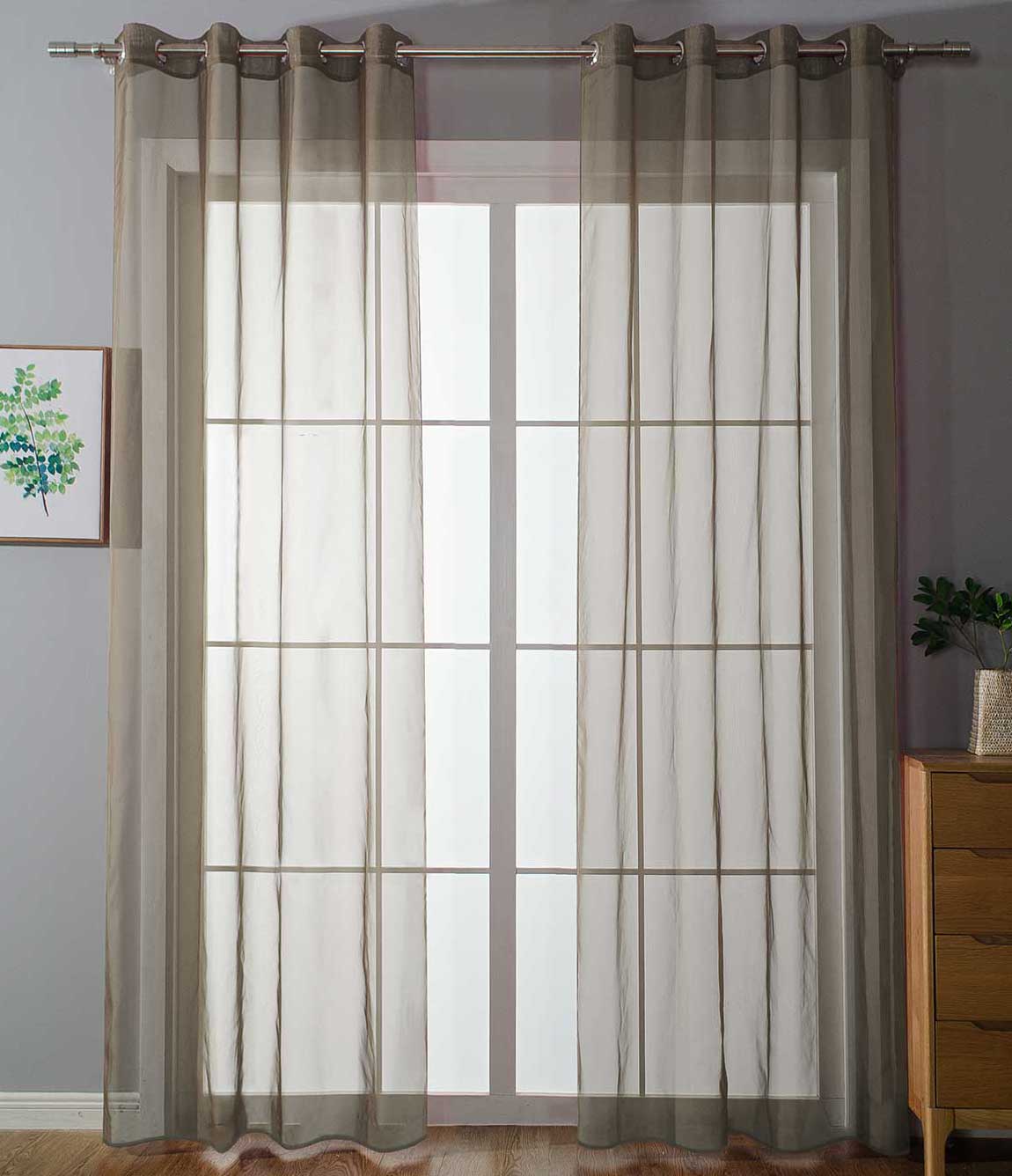 2er Set Ösenvorhänge Transparent »Uni« Gardine Stores Vorhang Ösen Bleibandabschluß Wohnzimmer 20332-cn2 Nougat HxB 245x140 cm Gardinen Set 20332-cn2nougat_75faea27-8b47-432e-9d03-c9588d047cd4 | gerdinenbox.com