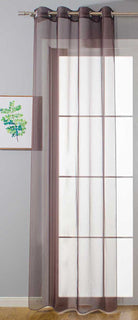 Ösenvorhang Transparent »Uni« Gardine Stores Vorhang Ösen Bleibandabschluß Wohnzimmer 20332-cn Braun HxB 145x140 cm Gardinenschal 20332-cnbraun | gerdinenbox.com