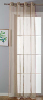Ösenvorhang Transparent »Uni« Gardine Stores Vorhang Ösen Bleibandabschluß Wohnzimmer 20332-cn Sand HxB 145x140 cm Gardinenschal 20332-cnsand | gerdinenbox.com