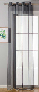 Ösenvorhang Transparent »Uni« Gardine Stores Vorhang Ösen Bleibandabschluß Wohnzimmer 20332-cn Schwarz HxB 245x140 cm Gardinenschal 20332-cnschwarz_85578d12-1510-49b9-874a-ee951533719f | gerdinenbox.com