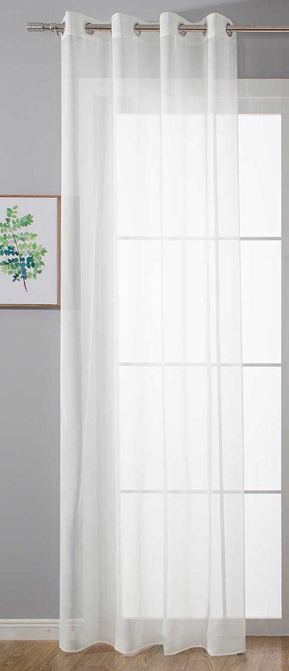 Ösenvorhang Transparent »Uni« Gardine Stores Vorhang Ösen Bleibandabschluß Wohnzimmer 20332-cn Weiß HxB 245x140 cm Gardinenschal 20332-cnweiss_e9cde749-da56-4200-b55d-e946cacd5414 | gerdinenbox.com