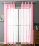 2er-Pack Ösen Gardinen Transparent Vorhang Set Wohnzimmer Voile Ösenvorhang Bleibandabschluß 203322 Hellrosa HxB 145x140 cm Gardinen Set 203322hellrosa | gerdinenbox.com