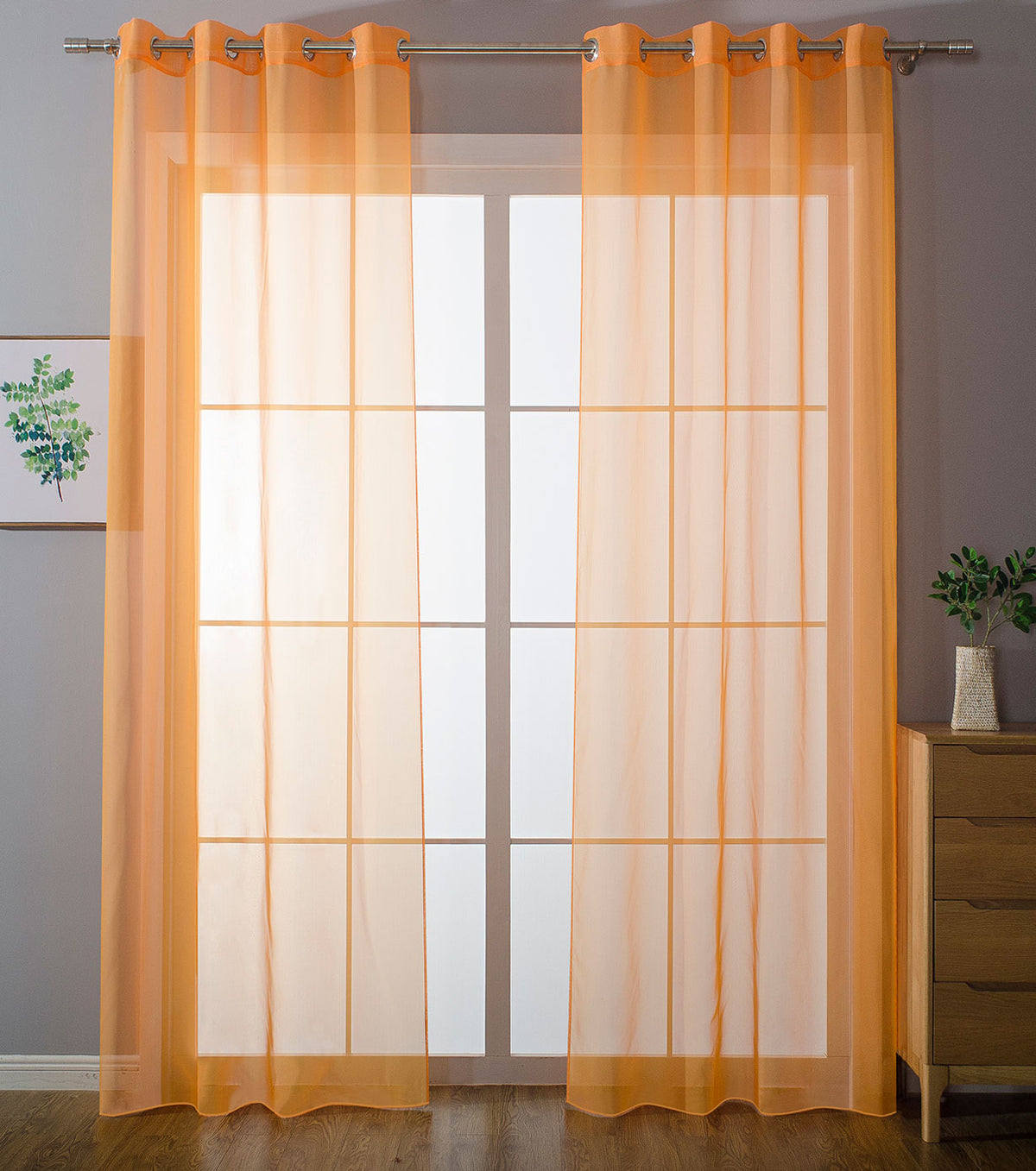 2er-Pack Ösen Gardinen Transparent Vorhang Set Wohnzimmer Voile Ösenvorhang Bleibandabschluß 203322 Orange HxB 175x140 cm Gardinen Set 203322orange_c0c796b4-a16a-489b-9634-dbdb61c6e8a3 | gerdinenbox.com