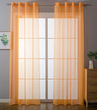 2er-Pack Ösen Gardinen Transparent Vorhang Set Wohnzimmer Voile Ösenvorhang Bleibandabschluß 203322 Orange HxB 175x140 cm Gardinen Set 203322orange_c0c796b4-a16a-489b-9634-dbdb61c6e8a3 | gerdinenbox.com