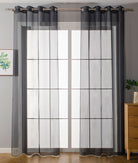 2er-Pack Ösen Gardinen Transparent Vorhang Set Wohnzimmer Voile Ösenvorhang Bleibandabschluß 203322 Schwarz HxB 225x140 cm Gardinen Set 203322schwarz_e545a09d-915b-47b6-9f71-cbb90b6a5991 | gerdinenbox.com