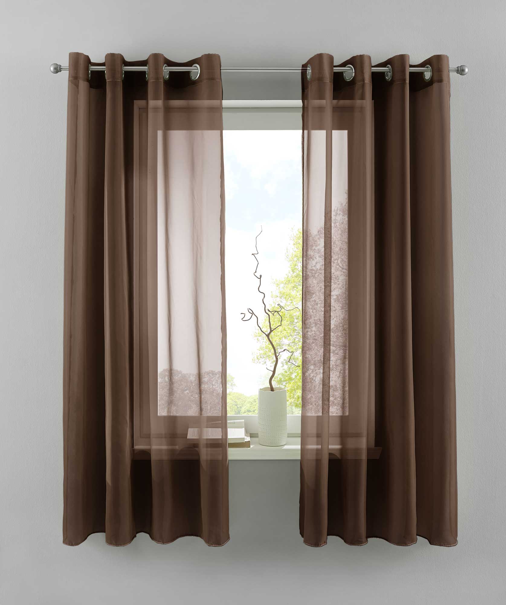 2er Set Ösengardinen Transparent »Basel« Gardine Bleiband Store Vorhang 20332TR2 Braun HxB 175x140 cm Gardinen Set 20332TR2braun-175_1fd9380c-4c10-49d0-91ac-0782c5be1289 | gerdinenbox.com