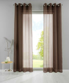 2er Set Ösengardinen Transparent »Basel« Gardine Bleiband Store Vorhang 20332TR2 Gardinen Set 20332TR2braun | gerdinenbox.com