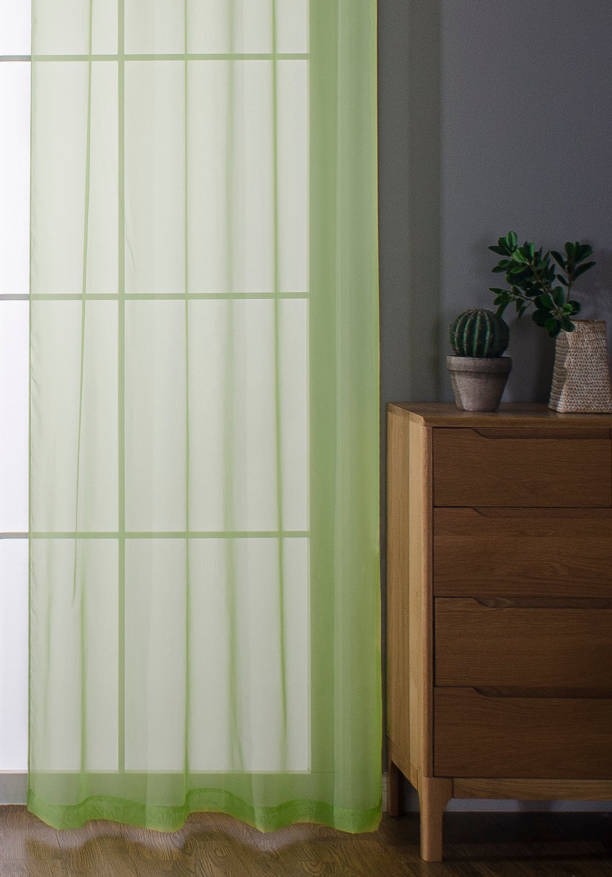 2er-Pack Ösen Gardinen Transparent Vorhang Set Wohnzimmer Voile Ösenvorhang Bleibandabschluß 203322 Gardinen Set 20332_apfelgrA778n_2 | gerdinenbox.com