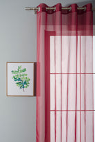 2er-Pack Ösen Gardinen Transparent Vorhang Set Wohnzimmer Voile Ösenvorhang Bleibandabschluß 203322 Gardinen Set 20332_bordeaux_2 | gerdinenbox.com