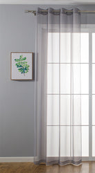 2er-Pack Ösen Gardinen Transparent Vorhang Set Wohnzimmer Voile Ösenvorhang Bleibandabschluß 203322 Gardinen Set 20332_grau_1_-_Kopie | gerdinenbox.com