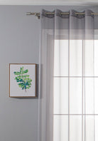 2er-Pack Ösen Gardinen Transparent Vorhang Set Wohnzimmer Voile Ösenvorhang Bleibandabschluß 203322 Gardinen Set 20332_grau_2 | gerdinenbox.com