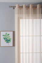 2er-Pack Ösen Gardinen Transparent Vorhang Set Wohnzimmer Voile Ösenvorhang Bleibandabschluß 203322 Gardinen Set 20332_sand_2 | gerdinenbox.com