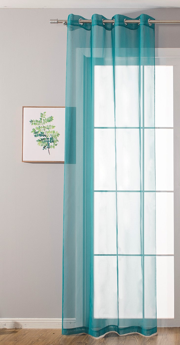 2er-Pack Ösen Gardinen Transparent Vorhang Set Wohnzimmer Voile Ösenvorhang Bleibandabschluß 203322 Gardinen Set 20332_tA778rkis_3 | gerdinenbox.com