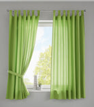 2er Set Vorhänge Schal Schlaufen »Berlin« Microsatin Lichtdurchlässig Kräuselband Uni Matt 20400N2 Apfelgrün HxB 175x140 cm Vorhang 20400N2apfelgruen-175-2 | gerdinenbox.com