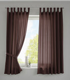 2er Set Vorhänge Schal Schlaufen »Berlin« Microsatin Lichtdurchlässig Kräuselband Uni Matt 20400N2 Braun HxB 175x140 cm Vorhang 20400N2braun-175_2 | gerdinenbox.com