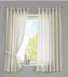 2er Set Vorhänge Schal Schlaufen »Berlin« Microsatin Lichtdurchlässig Kräuselband Uni Matt 20400N2 Creme HxB 175x140 cm Vorhang 20400N2creme-175_2 | gerdinenbox.com