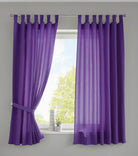 2er Set Vorhänge Schal Schlaufen »Berlin« Microsatin Lichtdurchlässig Kräuselband Uni Matt 20400N2 Lila HxB 175x140 cm Vorhang 20400N2lila-175_2 | gerdinenbox.com