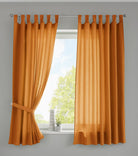 2er Set Vorhänge Schal Schlaufen »Berlin« Microsatin Lichtdurchlässig Kräuselband Uni Matt 20400N2 Orange HxB 175x140 cm Vorhang 20400N2orange-175_2 | gerdinenbox.com