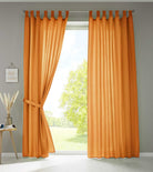 2er Set Vorhänge Schal Schlaufen »Berlin« Microsatin Lichtdurchlässig Kräuselband Uni Matt 20400N2 Orange HxB 245x140 cm Vorhang 20400N2orange | gerdinenbox.com
