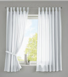2er Set Vorhänge Schal Schlaufen »Berlin« Microsatin Lichtdurchlässig Kräuselband Uni Matt 20400N2 Weiß HxB 175x140 cm Vorhang 20400N2weiss-175_2 | gerdinenbox.com