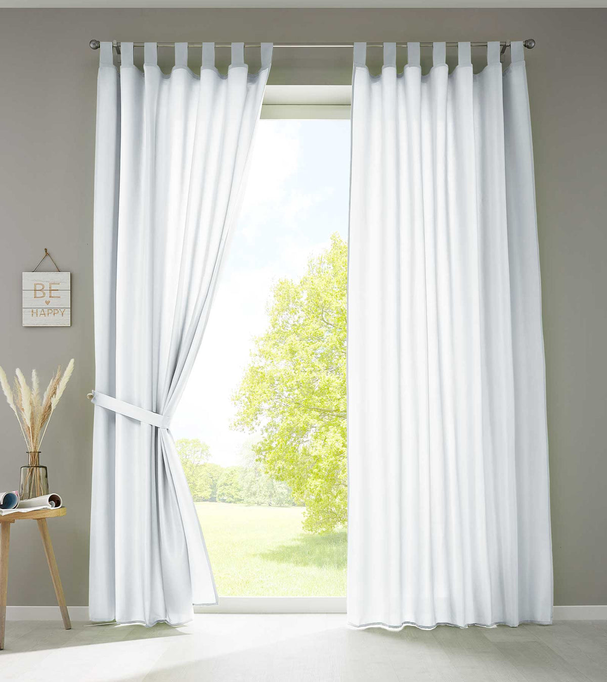 2er Set Vorhänge Schal Schlaufen »Berlin« Microsatin Lichtdurchlässig Kräuselband Uni Matt 20400N2 Weiß HxB 225x140 cm Vorhang 20400N2weiss_c9af10c8-a4cb-493a-b6e1-f1f25c9e4239 | gerdinenbox.com