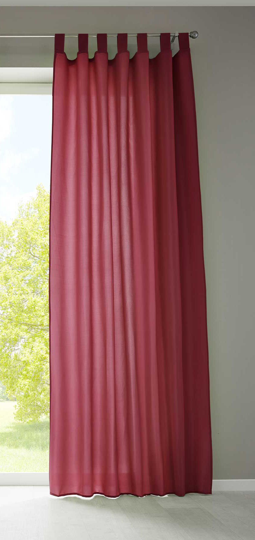 1er Set Vorhang Schal Schlaufen »Berlin« Microsatin Lichtdurchlässig Kräuselband Uni Matt 20400N Bordeaux HxB 225x140 cm Gardinenschal 20400Nbordeaux_91eafb64-d245-4f3e-a7e7-1c38f09fe72b | gerdinenbox.com
