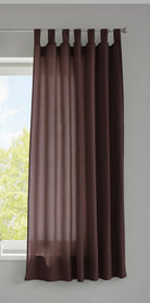 1er Set Vorhang Schal Schlaufen »Berlin« Microsatin Lichtdurchlässig Kräuselband Uni Matt 20400N Braun HxB 175x140 cm Gardinenschal 20400Nbraun-175_2 | gerdinenbox.com