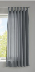 1er Set Vorhang Schal Schlaufen »Berlin« Microsatin Lichtdurchlässig Kräuselband Uni Matt 20400N Grau HxB 175x140 cm Gardinenschal 20400Ngrau-175_2 | gerdinenbox.com