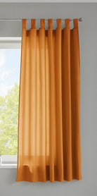 1er Set Vorhang Schal Schlaufen »Berlin« Microsatin Lichtdurchlässig Kräuselband Uni Matt 20400N Orange HxB 175x140 cm Gardinenschal 20400Norange-175_2 | gerdinenbox.com