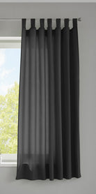 1er Set Vorhang Schal Schlaufen »Berlin« Microsatin Lichtdurchlässig Kräuselband Uni Matt 20400N Schwarz HxB 175x140 cm Gardinenschal 20400Nschwarz-175_2 | gerdinenbox.com