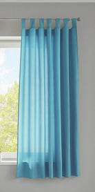 1er Set Vorhang Schal Schlaufen »Berlin« Microsatin Lichtdurchlässig Kräuselband Uni Matt 20400N Türkis HxB 175x140 cm Gardinenschal 20400Ntuerkis-175_2 | gerdinenbox.com