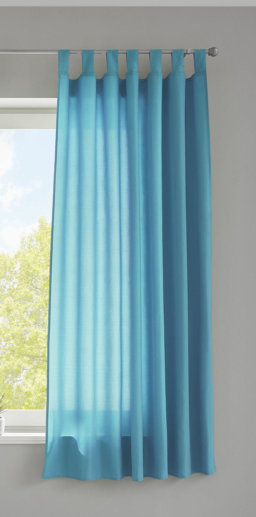 1er Set Vorhang Schal Schlaufen »Berlin« Microsatin Lichtdurchlässig Kräuselband Uni Matt 20400N Türkis HxB 175x140 cm Gardinenschal 20400Ntuerkis-175_2 | gerdinenbox.com