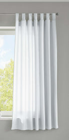 1er Set Vorhang Schal Schlaufen »Berlin« Microsatin Lichtdurchlässig Kräuselband Uni Matt 20400N Weiß HxB 175x140 cm Gardinenschal 20400Nweiss-175_2 | gerdinenbox.com