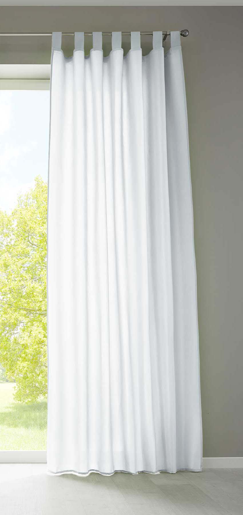 1er Set Vorhang Schal Schlaufen »Berlin« Microsatin Lichtdurchlässig Kräuselband Uni Matt 20400N Weiß HxB 245x140 cm Gardinenschal 20400Nweiss | gerdinenbox.com
