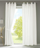 2er Set Vorhänge Schal Ösen »Berlin« Microsatin Lichtdurchlässig Uni Matt 20405N2 Creme HxB 225x140 cm Vorhang 20405N2creme | gerdinenbox.com