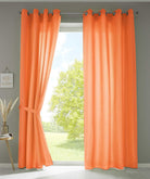2er Set Vorhänge Schal Ösen »Berlin« Microsatin Lichtdurchlässig Uni Matt 20405N2 Orange HxB 245x140 cm Vorhang 20405N2orange_999c27f1-4bfd-4325-a106-1954e4ce1d85 | gerdinenbox.com