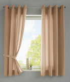 2er Set Vorhänge Schal Ösen »Berlin« Microsatin Lichtdurchlässig Uni Matt 20405N2 Sand HxB 175x140 cm Vorhang 20405N2sand-175_6f35979c-5f09-4457-ab56-d325eb6c0a28 | gerdinenbox.com