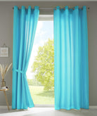 2er Set Vorhänge Schal Ösen »Berlin« Microsatin Lichtdurchlässig Uni Matt 20405N2 Türkis HxB 225x140 cm Vorhang 20405N2tuerkis | gerdinenbox.com